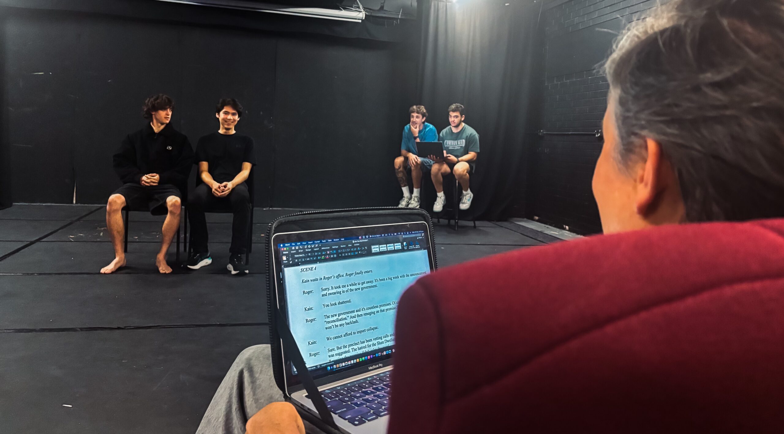 actors rehearsing performance in professional acting training Perth studio